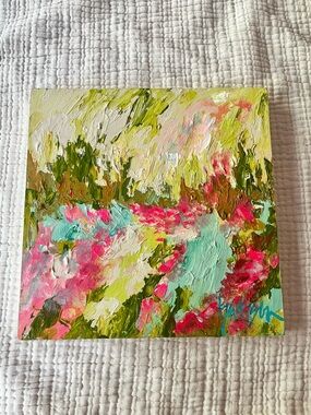 Harrison Blackford Art Charleston SC Abstract Floral Texture Art Pink Green Aqua